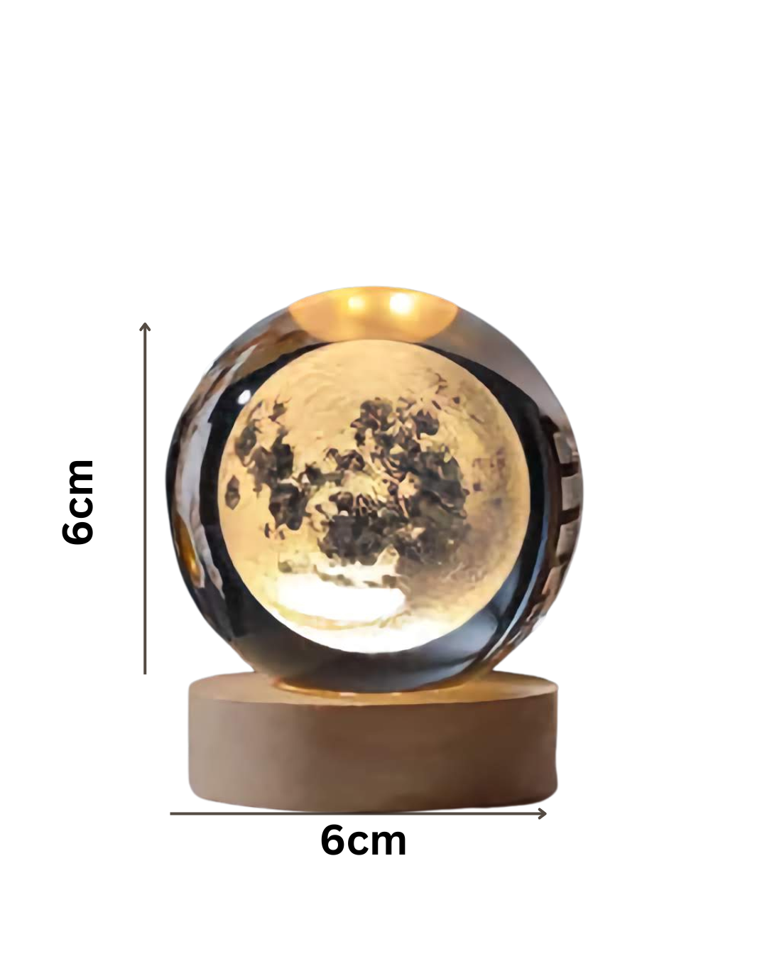 3D Moon Crystal Ball