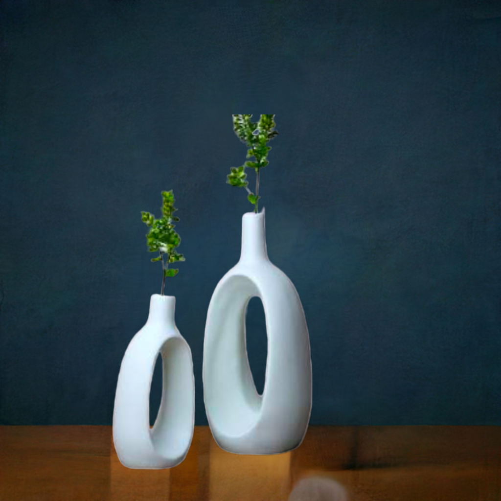 Oval Shaped Glass Vase