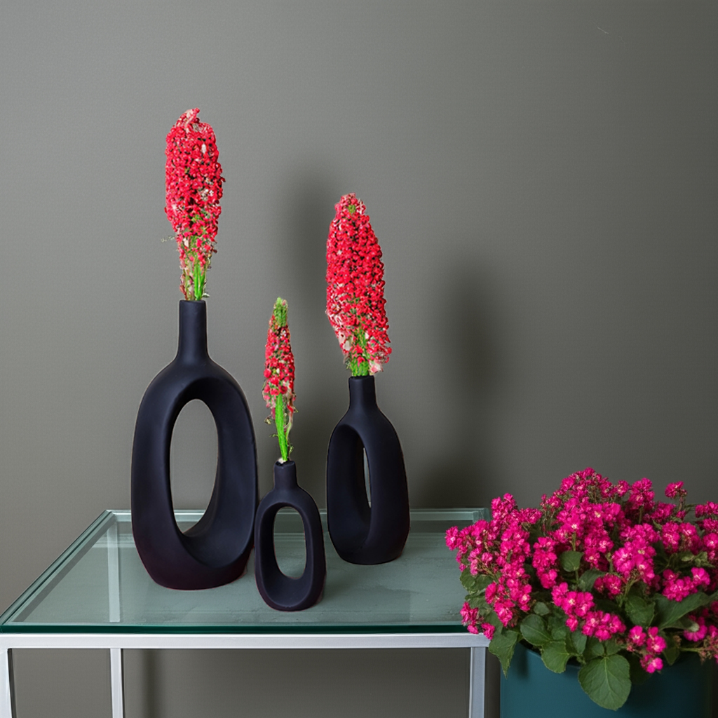 Oval Shaped Glass Vase