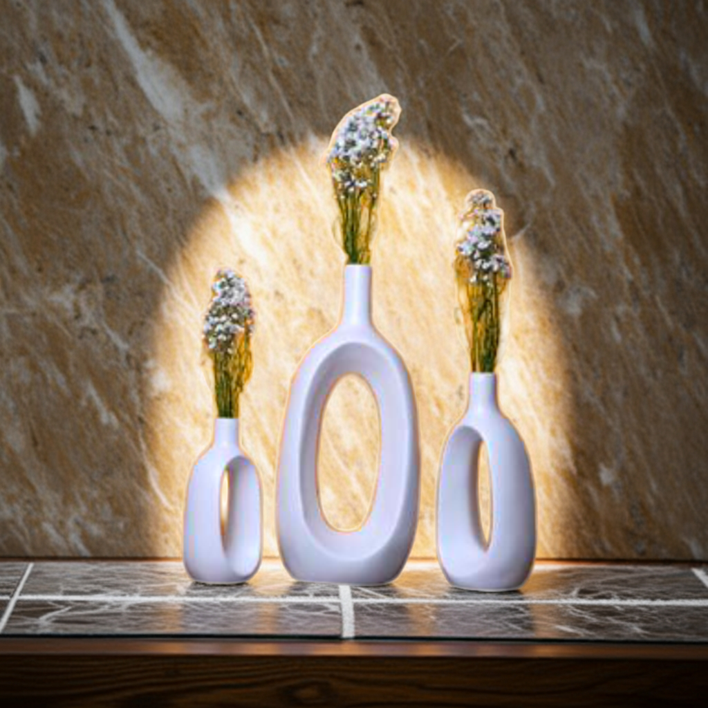 Oval Shaped Glass Vase