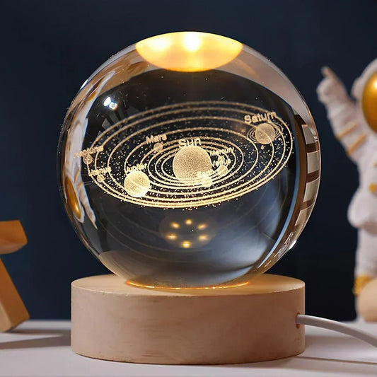 3d solar system crystal ball