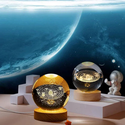3d solar system crystal ball