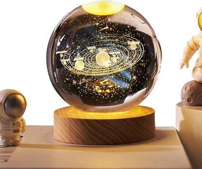 3d solar system crystal ball