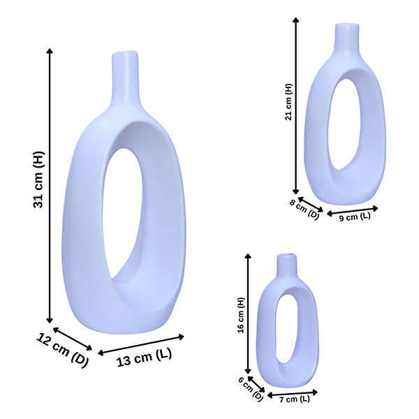 Oval Shaped Glass Vase