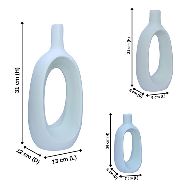 Oval Shaped Glass Vase
