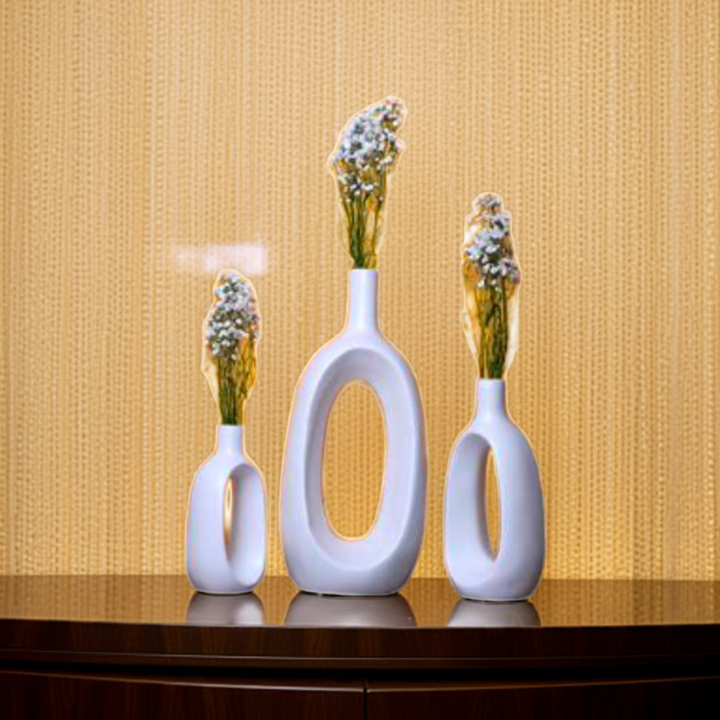 Oval Shaped Glass Vase