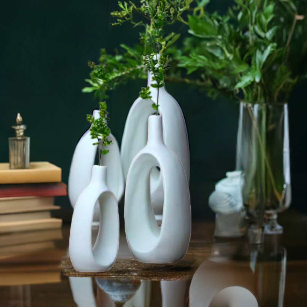 Oval Shaped Glass Vase