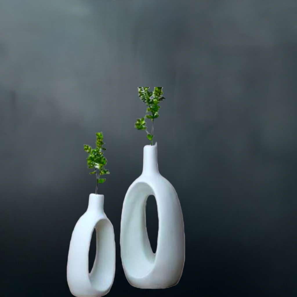 Oval Shaped Glass Vase