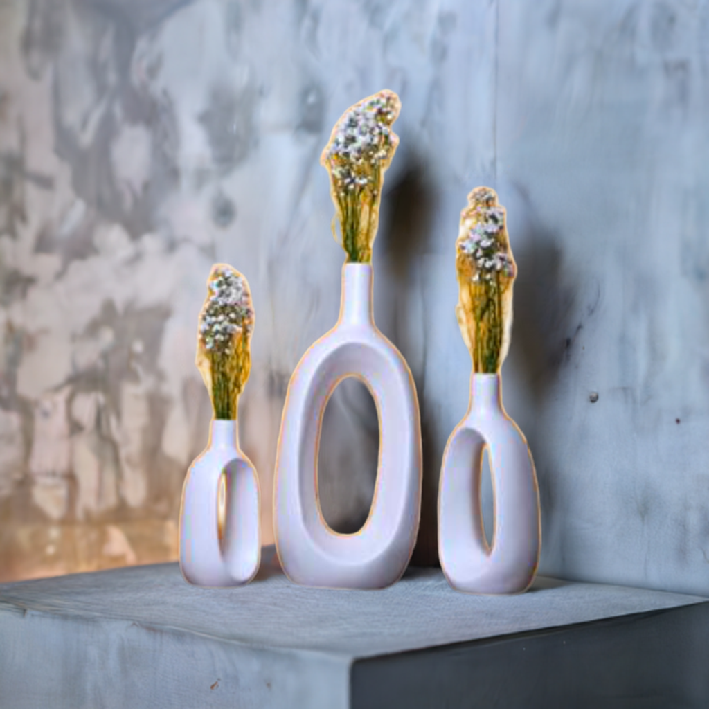 Oval Shaped Glass Vase